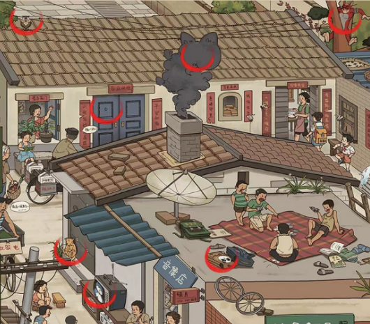 《爆梗找茬王》大院找猫怎么找