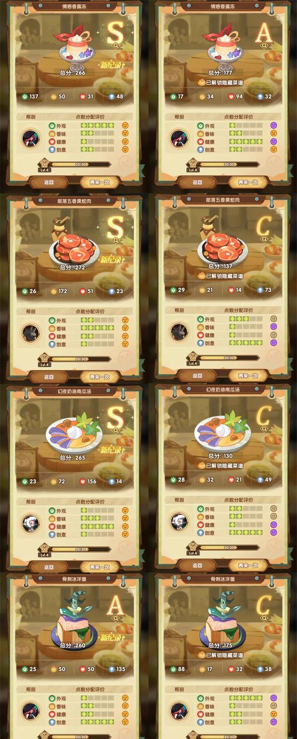 《剑与远征》奇珍保卫战菜谱配方一览