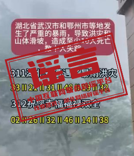 【2024-11-11】今日互联网辟谣一览，湖北鄂州等地严重暴雨致山体滑坡为谣言