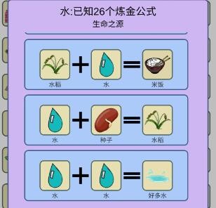 《简单的炼金术》水炼金合成配方介绍